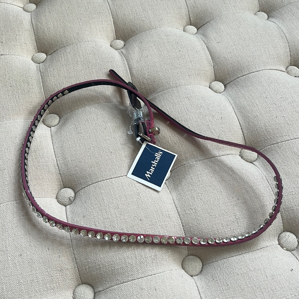 Marshall's dark Pink and rhinestones skinny waist belt